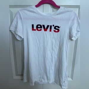 Levi's White Tee with Red and Blue Logo